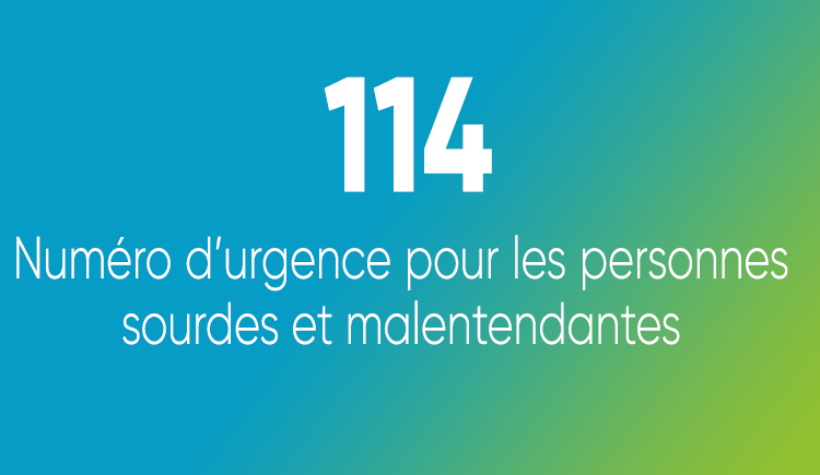 114, numéro d'urgence pour les personnes sourdes et malentendantes.