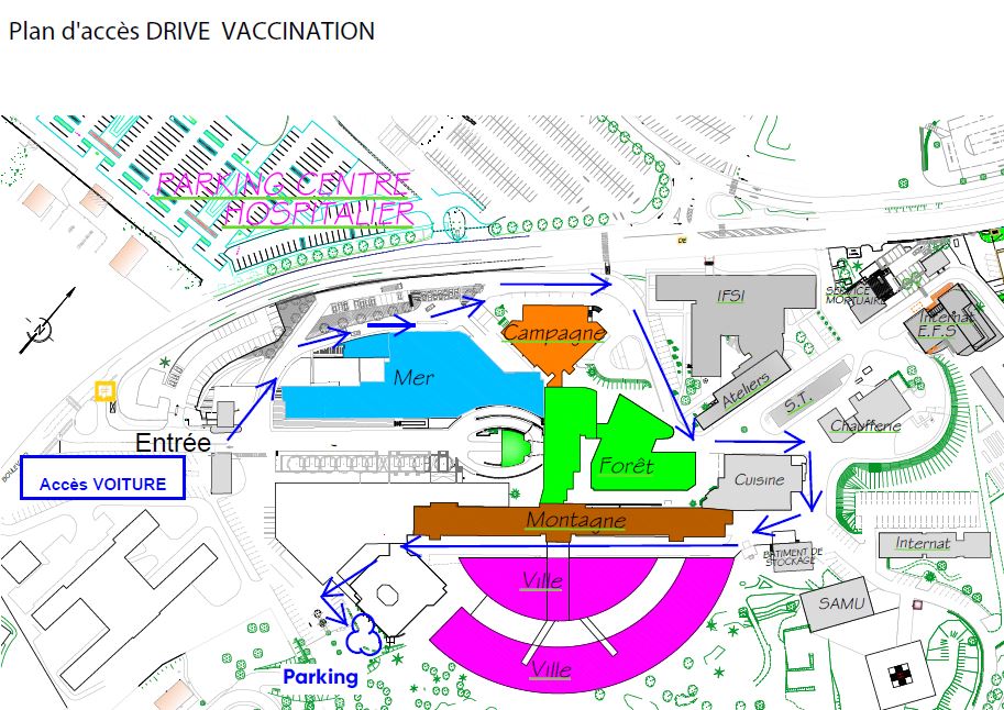 plan d'accés drive de vaccination plan d'accés drive de vaccination
