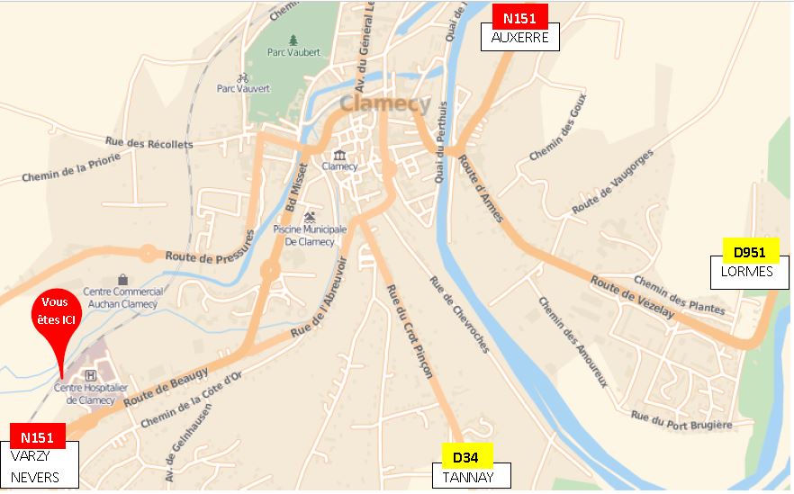 Plan ville de Clamecy